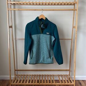 L.L. Bean Teal and Green Half-button Sweater